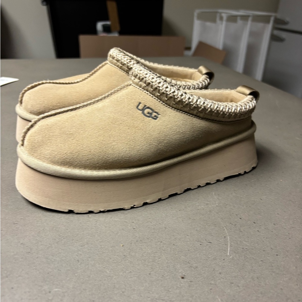 UGG Cream Fleece-Lined Slippers
